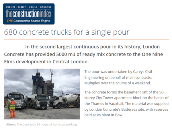 Construction Index article - One Nine Elms