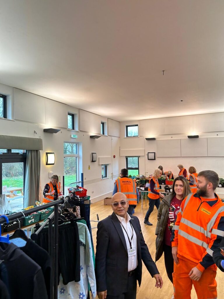 Camfaud's book bank donation being sorted