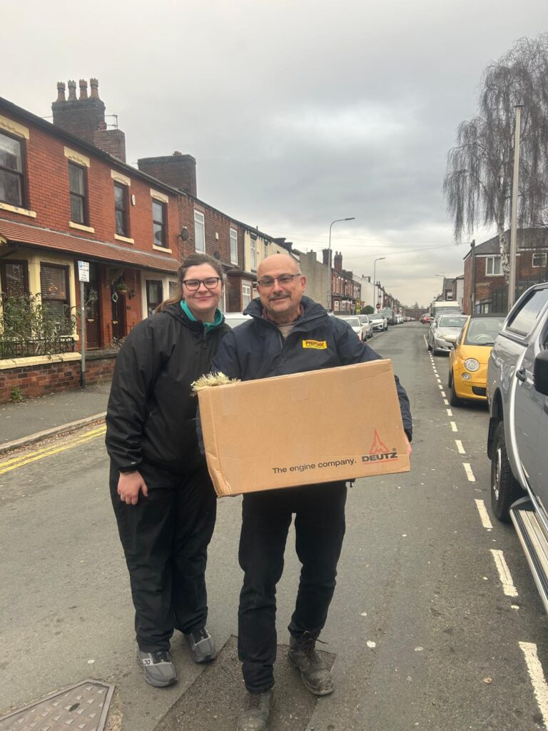 Premier Concrete Pumping giving a Food Bank Donation for Christmas 2024