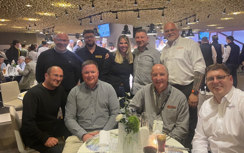 The Camfaud Brundage Bone team out for dinner with Putzmeister and Sany representatives during bauma 2025 cropped