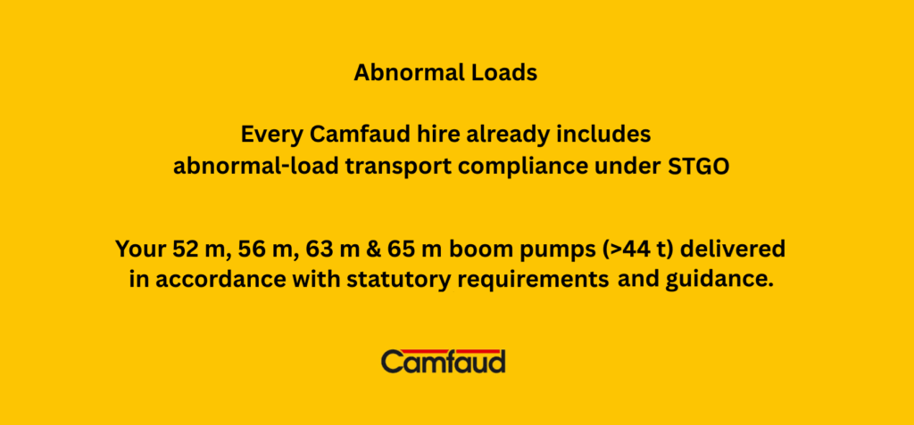 Hires from Camfaud already include abnormal load transport compliance under STGO