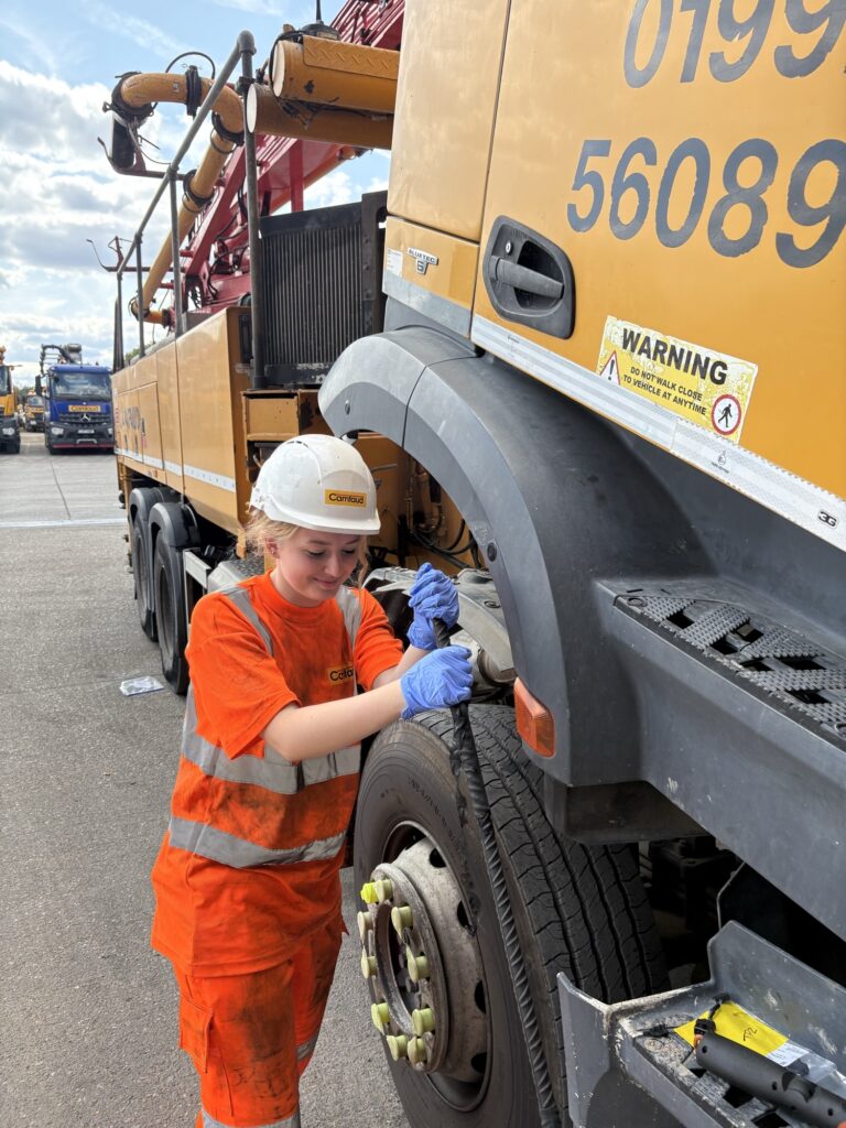 Issy on work experience at Camfaud